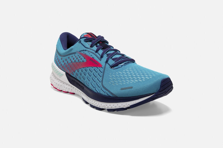 Brooks Israel Adrenaline GTS 21 Road Running Shoes Womens - Blue/Pink - LCN-703568